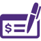 Icon of pen and checkbook